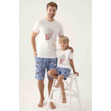 Dream Fashion Krem Erkek Bermuda Takım / Pamuklu