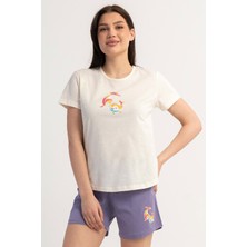 Vienetta Pamuklu Kadın Kısa Kol Şortlu Pijama Takım, 601142