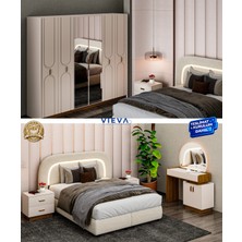 Vieva Seren Yatak odası takımı 6 Kapılı Gardırop 100% Mdf Bazalı– Teslimat & Kurulum Dahil