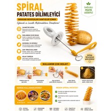 Kaia Life Spiral Patates Dilimleyici – Paslanmaz Çelik Bıçaklı Patates Kesici Sebze Dilimleme Aparatı