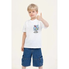 Dmb Boys & Girls Erkek Çocuk Baskılı Tshirt Ekru 4-9 Yaş