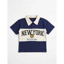 Magu Erkek Çocuk Pamuklu Polo Yaka New York Baskılı T-Shirt