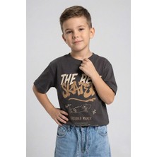 Dmb Boys & Girls Erkek Çocuk Paten Baskılı Tshirt Füme 4-9 Yaş