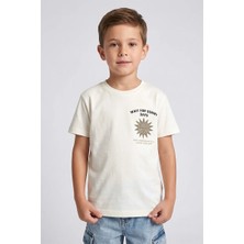 Dmb Boys & Girls Erkek Çocuk Paten Baskılı Tshirt Ekru 4-9 Yaş