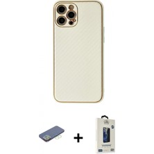 İlk El Grup Pilelistore™ iPhone 12 Pro Max Kılıf Ahenk Işık - Siyah Bilvis Hayalet Cam Ekran Koruyucu + Renkli Kamera Lens Koruma Cam - Yl