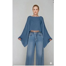 Este Woman Müslin KUMAŞ%100 Pamuklu Yarasa Kol Bluz