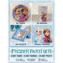 Çavuş E-Ticaret Frozen Elsa Temalı Doğum Günü Parti Seti-Tabak-Bardak-Peçete Seti-8 Kişilik