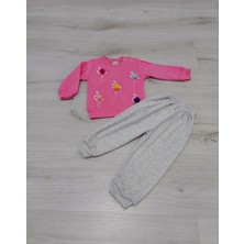 BBS Kız Çocuk Flamingo Baskılı Ponponlu Alt Üst Takım