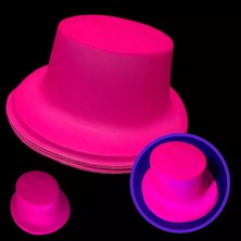 Selfbuysell Neon Partisi Pembe Renk Plastik Fötr Şapka