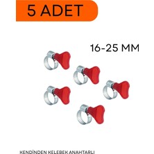 Tork 16-25 mm Kendinden Kelebek Anahtarlı Hortum Kelepçesi 5 Adet Fiyatıdır