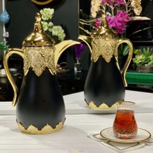 Dekor Arya Lüks Termos 2li Set Siyah Gold