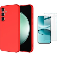 Coolacs Samsung Galaxy S25 Fe Uyumlu Içi Kadife Lansman Kılıf ve Şeffaf Temperli Cam Ekran Koruyucu