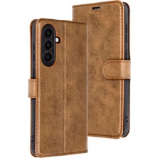 Zenvia Mey Ithalat®  Samsung Galaxy A56 Kılıf Trend S Plus Kapaklı Kılıf - Taba