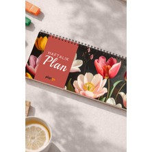 Tarihsiz Spiralli Haftalık Masaüstü Planlayıcı - Lale  - 10X30 cm Plango