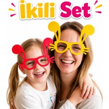 Yapı3D 🎉 Renkli Parti Gözlüğü Ikili Set | Eğlenceli Tasarım | Renk Seçenekli | Dayanıklı Gözlük