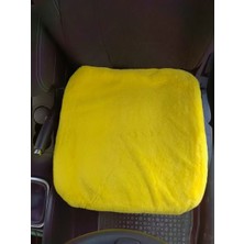 Yumuşak Tüylü Peluş Serme Oto Koltuk Koruyucu Minder Ön Tekli Sarı Midastech