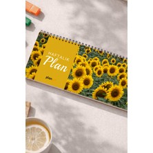 Tarihsiz Spiralli Haftalık Masaüstü Planlayıcı - Ayçiçeği - 10X30 cm Plango