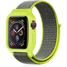 Zenvia Mey Ithalat®   Watch 42MM Hasırlı Cırtcırtlı Kasalı Kordon - Yeşil
