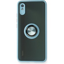Zenvia Mey Ithalat®   Redmi 9A Kılıf Montreal Yüzüklü Silikon Kapak - Buz Mavi