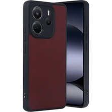 Zenvia Mey Ithalat®   Redmi Note 14 4g Kılıf Aras Deri Kapak - Bordo