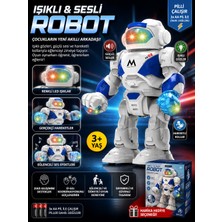 Trust Store Işıklı Sesli Robot Oyuncak Hareketli LED Gözlü Pilli Akıllı Robot 3+ Yaş Eğitici Oyuncak