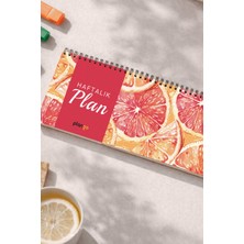 Tarihsiz Spiralli Haftalık Masaüstü Planlayıcı - Portakal - 10X30 cm Plango