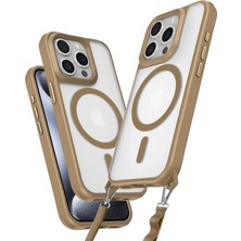 Zenvia Mey Ithalat®  iPhone 15 Pro Max Kılıf Enka Magsafe Silikon Kılıf - Desert