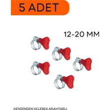 Tork 12-20 mm Kendinden Kelebek Anahtarlı Hortum Kelepçesi 5 Adet Fiyatıdır