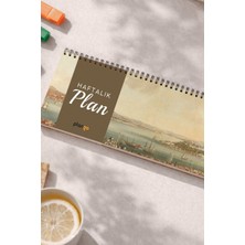 Tarihsiz Spiralli Haftalık Masaüstü Planlayıcı - Istanbul Boğazı - 10X30 cm Plango