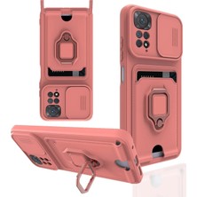 Zenvia Mey Ithalat®   Redmi Note 11 Kılıf Zuma Kartvizitli Yüzüklü Silikon - Pembe