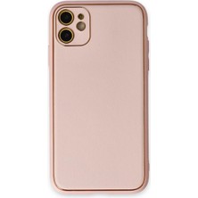 Zenvia Mey Ithalat®  iPhone 12 Kılıf Coco Deri Silikon Kapak - Pudra