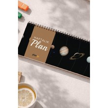 Tarihsiz Spiralli Haftalık Masaüstü Planlayıcı - Güneş Sistemi  - 10X30 cm Plango