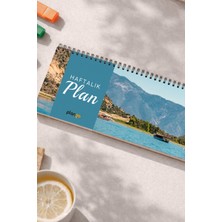 Tarihsiz Spiralli Haftalık Masaüstü Planlayıcı - Deniz - 10X30 cm Plango