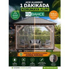 Fixbahce Fixbahçe 6mx2.5m Şeffaf PE Rüzgar,Yağmur Geçirmez Sera Naylonu