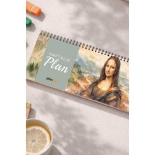 Tarihsiz Spiralli Haftalık Masaüstü Planlayıcı - Mona Lisa - 10X30 cm Plango