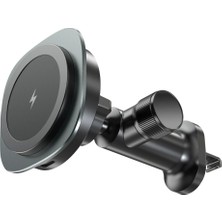 Nevamel Ally QI-206 Magsafe Uyumlu Araç Içi 15W Kablosuz Hızlı Şarj Telefon TUTUCU-(5775)