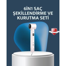 Nevamel® 6-In-1 Saç Şekillendirme Seti Yüksek Hızlı Motor Negatif Iyon LCD Ekran