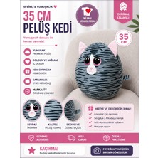Squish a longs Ty Kiki Gri Çizgili Kedi Squish Peluş 35CM