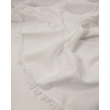 Kumaş Parça Beyaz Ince Flamlı Pamuklu Kumaş Hafif Dökümlü Elbiselik & Gömleklik 130X260CM
