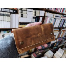 Mahfuz Gerçek Deri Tamamen El Emeği Kadın Cüzdan 22CM*8CM * 1 Kağıt Para Alanı 1 Kart Bölmesi DAK123