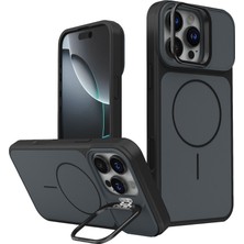 Kordify Apple iPhone 16 Pro Max Uyumlu Pale Magsafe Standlı Kapak – Yumuşak Dokulu Manyetik Halkalı Standlı Kılıf