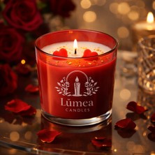 Lumea Candle Love Flame – Sevgililer Günü Hediyesi Özel Kırmızı Cam Bardaklı Soya Mum | 175 G