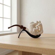 Goldenlight Meerschaum El Oyması Lületaşı Aşk Temalı Nü Figürlü Pipo – Sanatsal Koleksiyonluk Tasarım