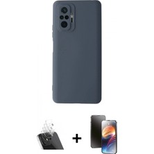 Pileli Store Pilelistore™ Redmi Note 10 Pro Kılıf Ahenk Serisi - Siyah 3D Antistatik Mat Seramik Nano Ekran Koruyucu + Kamera Lens Koruma Cam - Sf
