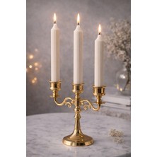 Lumea Candle Kabartmalı Şamdan Mum Seti – 3’lü Ribbed Uzun Sedefli Beyaz (Şamdansız)