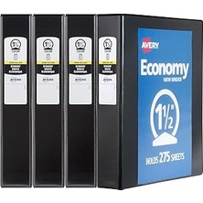 Uravas Store Avery Economy View Binder, 3,8 cm Yuvarlak Halka, Siyah, (5725) 1.5 Inch