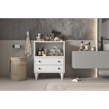 Minimalist Banyo Rafı ve Düzenleyici Dolap - Yerden Yüksek Modern Banyo Ünitesi NRG-BDZ-1006