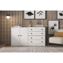Çok Bölmeli Yaşam Alanı Düzenleyici - Kapaklı ve Çekmeceli Modern NRG-KNS-1043