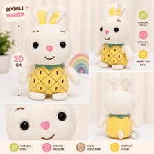 Halley Oyuncak Peluş Tavşan Oyuncak – Ananas Desenli Yumuşak Sevimli Bunny (20 Cm)