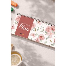 Tarihsiz Spiralli Haftalık Masaüstü Planlayıcı - Gül - 10X30 cm Plango